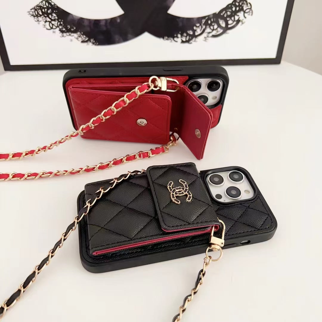 Crossbody Card Holder Embroidered Phone Case for iphone